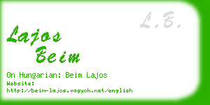 lajos beim business card